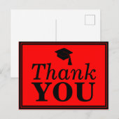 Red Black Afstudeerder Pet Hartelijk dank Briefkaart (Voorkant / Achterkant)