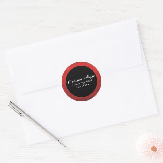 Red Black Afstuderen Sticker (Envelop)