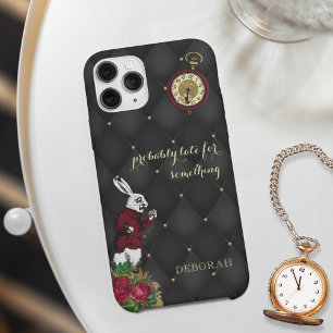 Red Black Alice in Wonderland  Illustratie iPhone 15 Pro Case