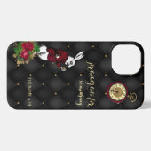 Red Black Alice in Wonderland Illustratie iPhone Hoesje (Achterkant horizontaal)
