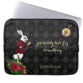 Red Black  Alice in Wonderland Illustratie Laptop Sleeve