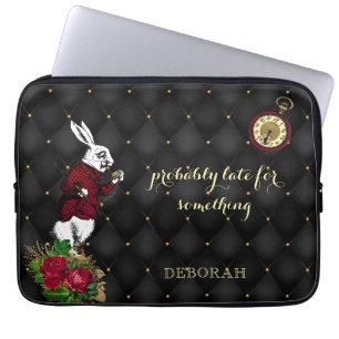 Red Black  Alice in Wonderland Illustratie Laptop Sleeve