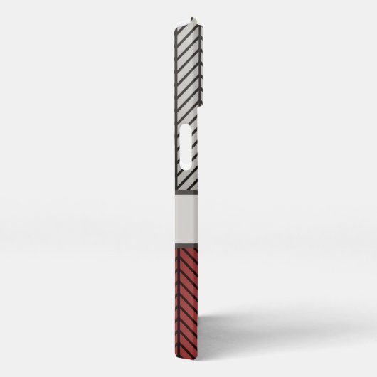 Red Black and Grey Black Masculine Chevron Pattern iPhone Hoesje (Rechterkant)