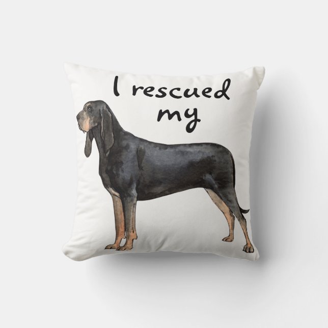 Red Black and Tan Coonhound Kussen (Voorkant)