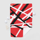 red, black, and white graphic golfhanddoek (Insitu)