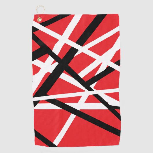 red, black, and white graphic golfhanddoek (Voorkant)