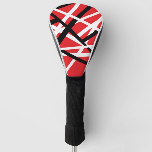 red, black, and white graphic golfheadcover (Voorkant)