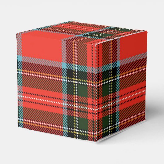 Red Black and White Plaid Pattern Classic Bedankdoosjes (Achterkant)