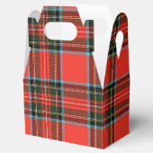 Red Black and White Plaid Pattern Gable Bedankdoosjes (Geopend)