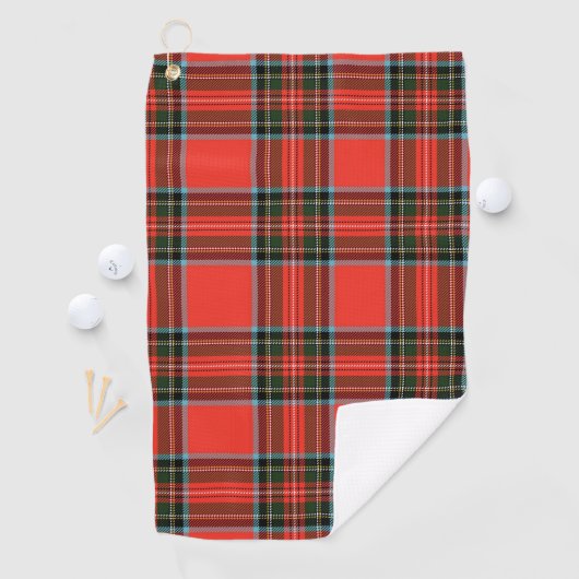 Red Black and White Plaid Pattern Golfhanddoek (Insitu)