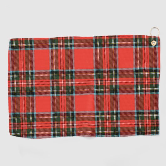 Red Black and White Plaid Pattern Golfhanddoek (Horizontaal)