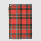 Red Black and White Plaid Pattern Golfhanddoek (Voorkant)