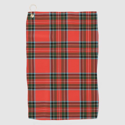 Red Black and White Plaid Pattern Golfhanddoek (Voorkant)