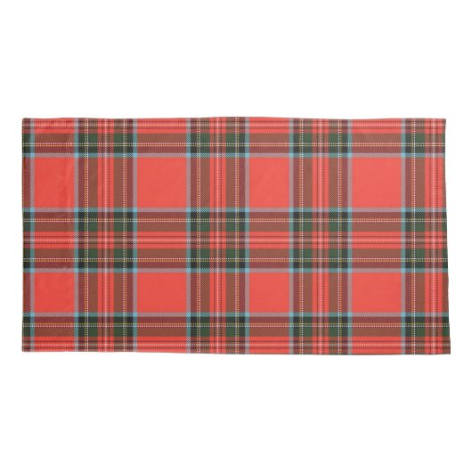 Red Black and White Plaid Pattern Style Kussensloop (Achterkant-Links)