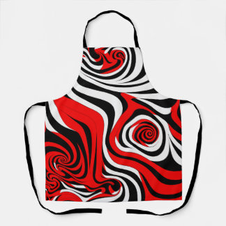 Red, Black and White Wave Pattern Schort