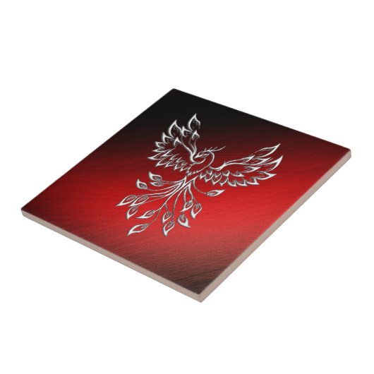 Red Black Ashes en Phoenix Glass Tegeltje (Zijkant)