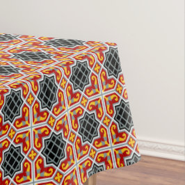 Red Black Barcelona Tile Geometric Graphic Tafelkleed