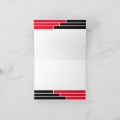 Red & Black Bars Afstuderen Dank u Bedankkaart (Binnen)