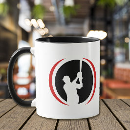 Red Black Baseball Batter Logo Mok