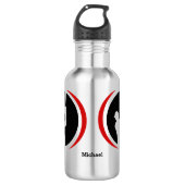 Red Black Baseball Batter Logo Waterfles (Voorkant)