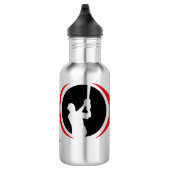 Red Black Baseball Batter Logo Waterfles (Rechts)