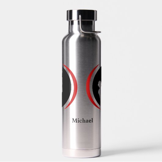 Red Black Baseball Batter Logo Waterfles (Links)