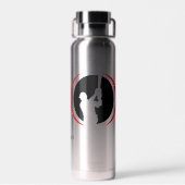 Red Black Baseball Batter Logo Waterfles (Achterkant)