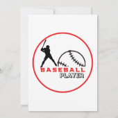 Red Black Baseball Girl Boy Verjaardagsfeestje Kaart (Achterkant)