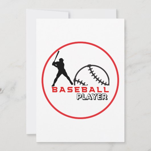 Red Black Baseball Girl Boy Verjaardagsfeestje Kaart (Achterkant)