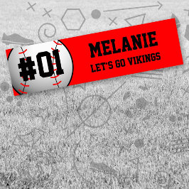 Red Black Baseball Team Bumpersticker