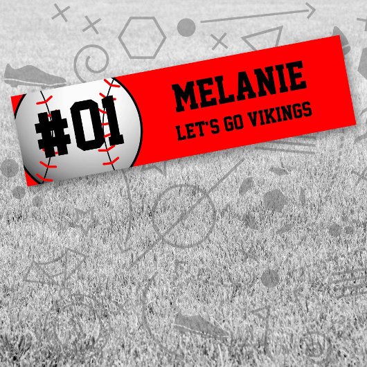 Red Black Baseball Team Bumpersticker