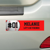 Red Black Baseball Team Bumpersticker (Op auto)