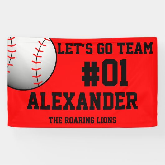 Red Black Baseball Team Spandoek (Horizontaal)