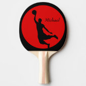 Red Black Basketball Slam Dunk gepersonaliseerd Tafeltennisbatje (Voorkant)