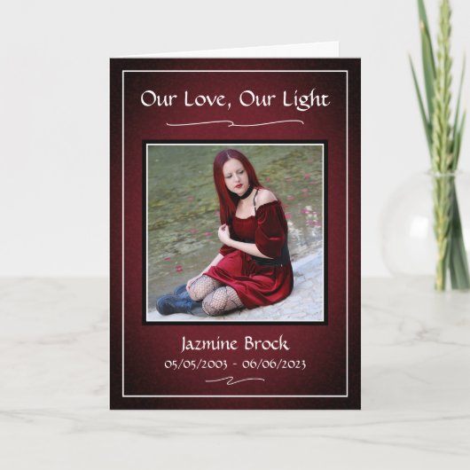 Red Black begrafenis begrafenisdienst gevouwen pro Programma (Voorkant)