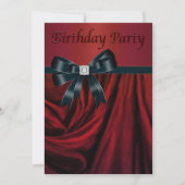 Red Black Birthday Party Invitation Sjabloon Kaart (Voorkant)