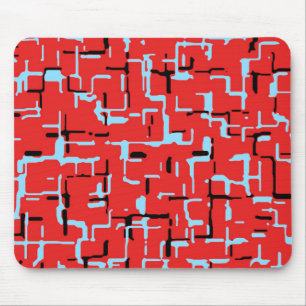 Red Black Blue Cool Patroon Muismat