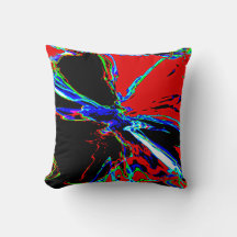 Red Black Blue Green Abstract Jewel Flower Design