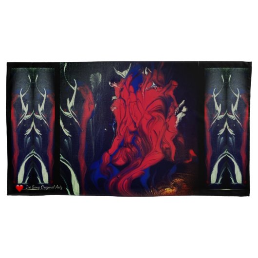 Red Black Blue White Abstract Kussensloop (Voorkant-Links)