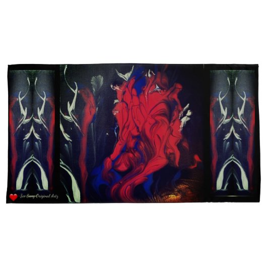 Red Black Blue White Abstract Kussensloop (Voorkant-Rechts)