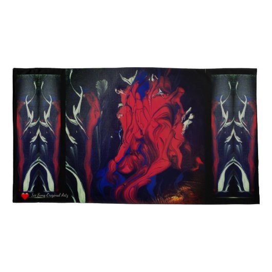 Red Black Blue White Abstract Kussensloop (Achterkant-Links)