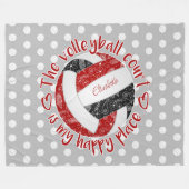 red black boho volleyball court is mijn gelukkige fleece deken (Voorkant (Horizontaal))