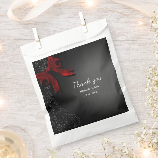 Red Black Bow bruiloft sprankelende humeur Bedankzakje (Geknipt)
