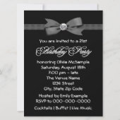 Red Black Bow Stropdas Vrouwen 21ste Verjaardagsfe Kaart (Achterkant)