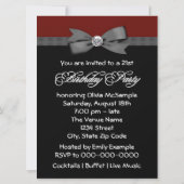 Red Black Bow Stropdas Vrouwen Verjaardagsfeest Kaart (Achterkant)