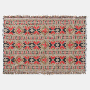 Red Black Brown Crochet Knit Pattern Deken