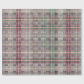 Red Black Brown Houndstooth Glen Check Patroon Cadeaupapier (Vlak)