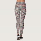 Red Black Brown Houndstooth Glen Check Patroon Leggings (Achterkant)