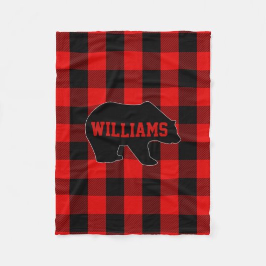 Red Black Buffalo Check Lumberjack Beer monogram Fleece Deken (Voorkant)