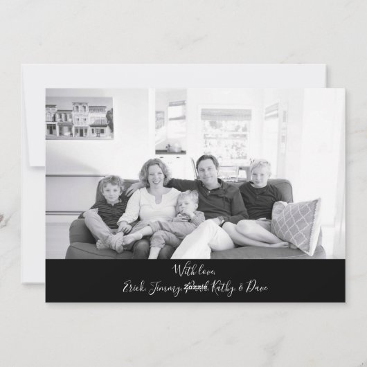 Red Black Buffalo Check Merry-kerstfoto Feestdagenkaart (Achterkant)